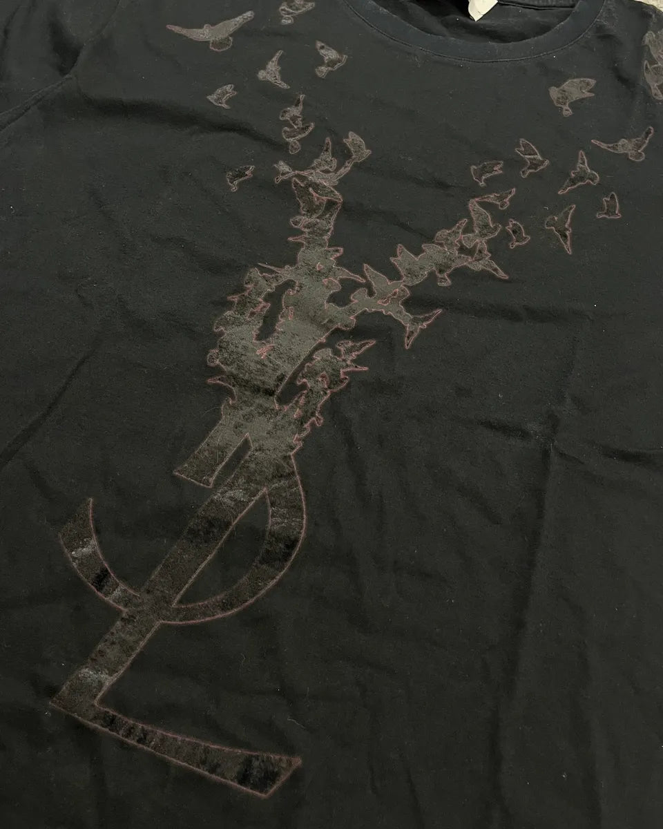 2000s Yves Saint Laurent Black Bat T-Shirt HiTPeOk 5