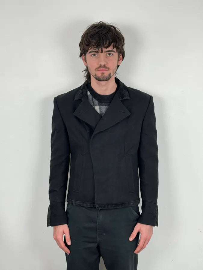SS2003 Yves Saint Laurent Black Classy Caban Jacket JegWOpO 1