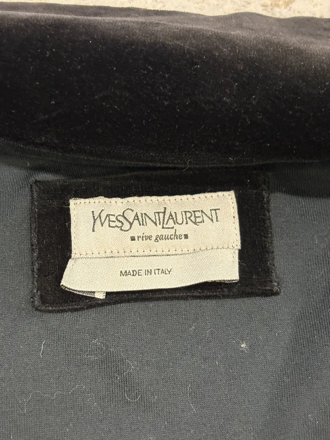 2000s Yves Saint Laurent Black Embroidered Velvet Jacket jzDNLHt 10