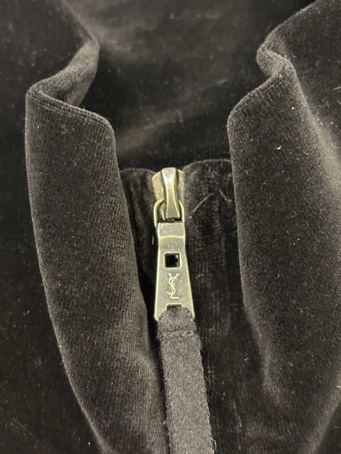 2000s Yves Saint Laurent Black Embroidered Velvet Jacket jzDNLHt 9