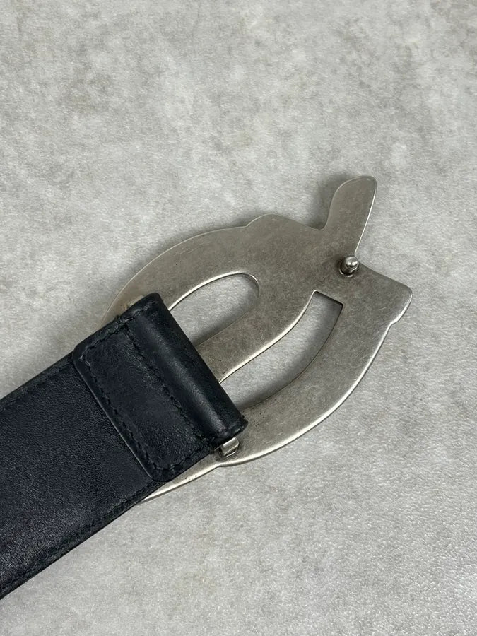 2000s Yves Saint Laurent Black Leather Belt wyXTLxa 5