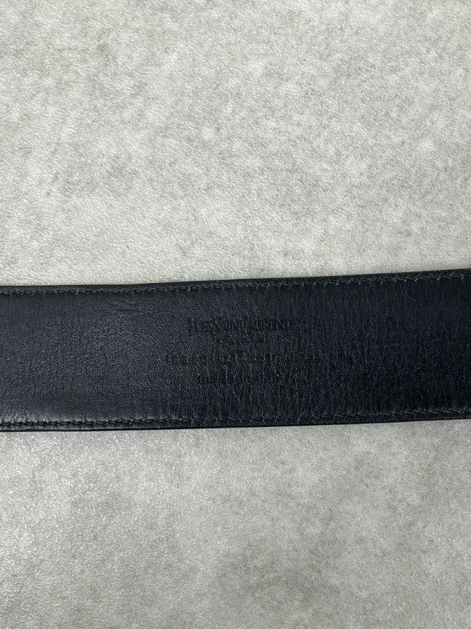 2000s Yves Saint Laurent Black Leather Belt wyXTLxa 6