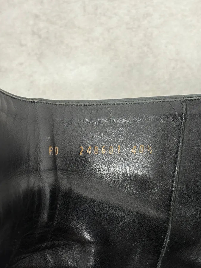 2000s Yves Saint Laurent Black Leather Boots CtxngHH 8