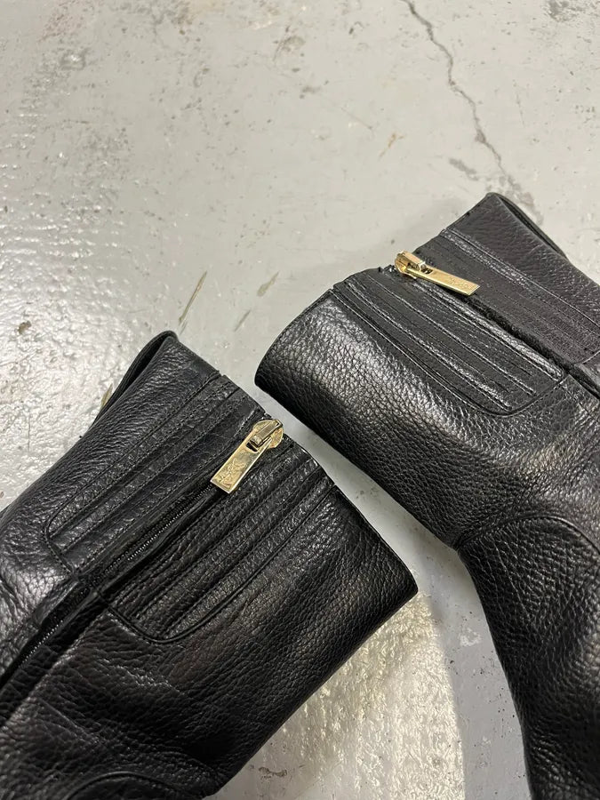2000s Yves Saint Laurent Black Leather Boots dErACEw 3