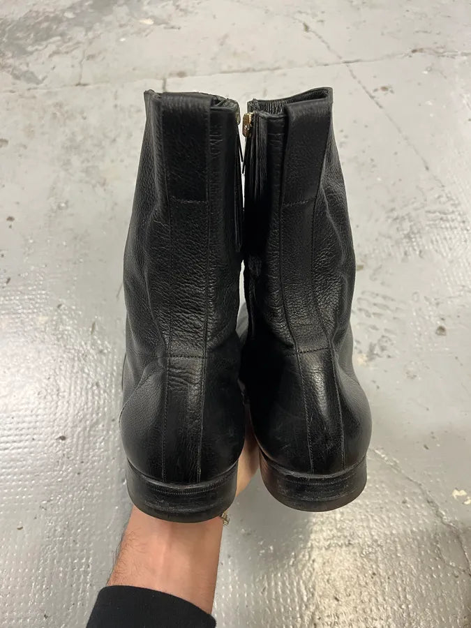 2000s Yves Saint Laurent Black Leather Boots dErACEw 5
