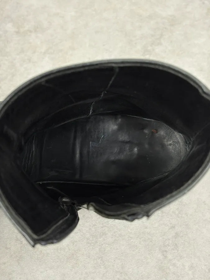 2000s Yves Saint Laurent Black Leather Boots CtxngHH 9