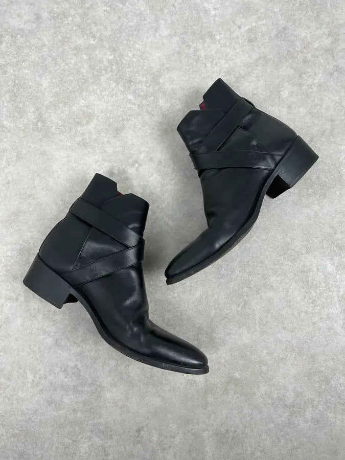 2000s Yves Saint Laurent Black Leather Boots PZOHvLu 2