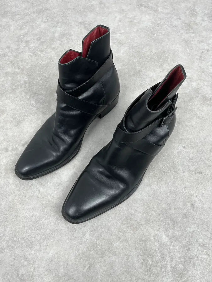 2000s Yves Saint Laurent Black Leather Boots PZOHvLu 3