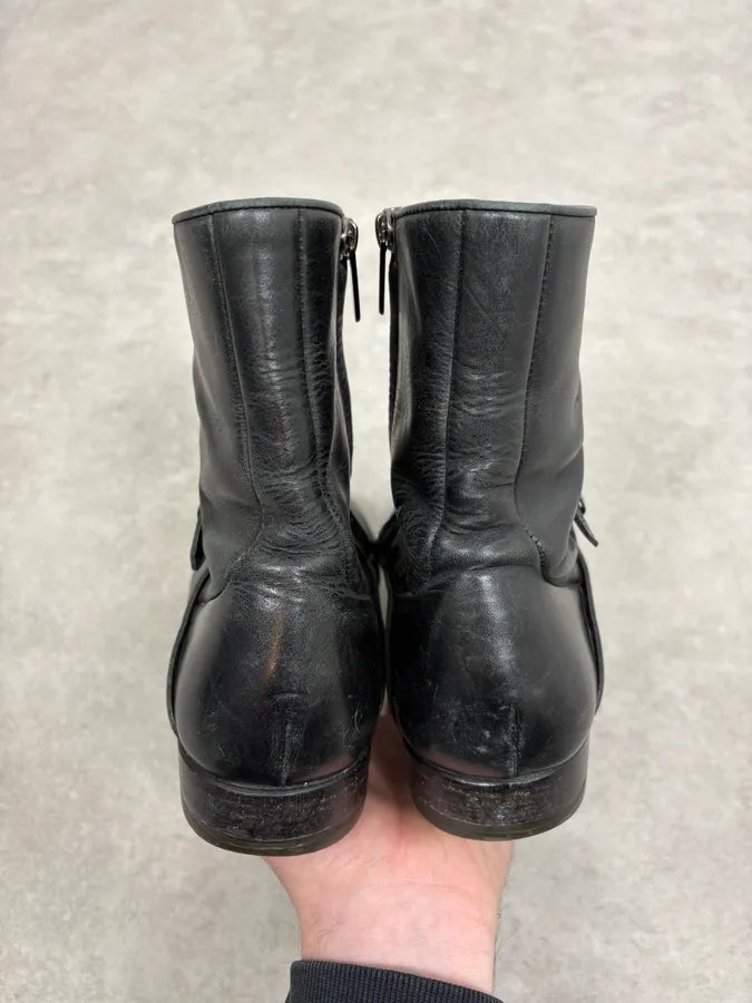 2000s Yves Saint Laurent Black Leather Boots CtxngHH 6