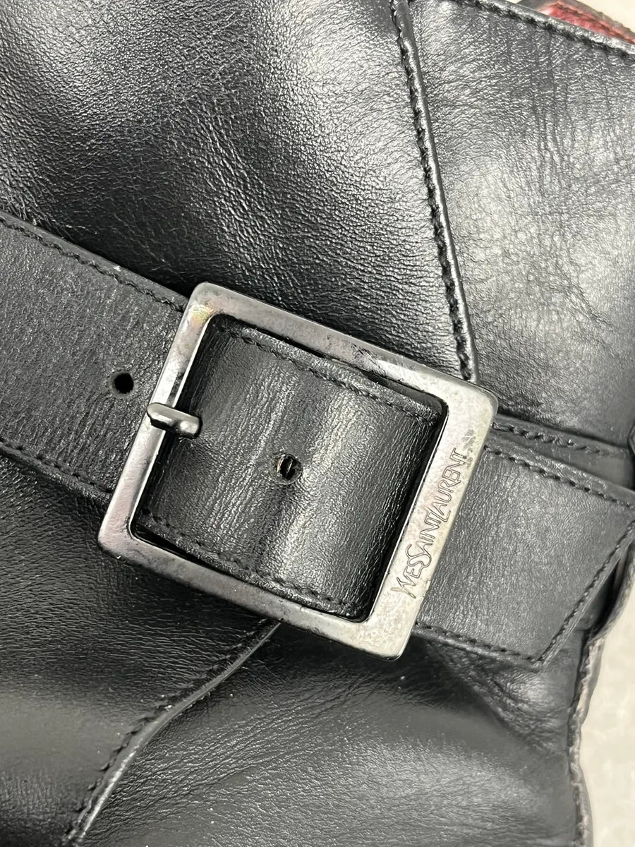 2000s Yves Saint Laurent Black Leather Boots PZOHvLu 7