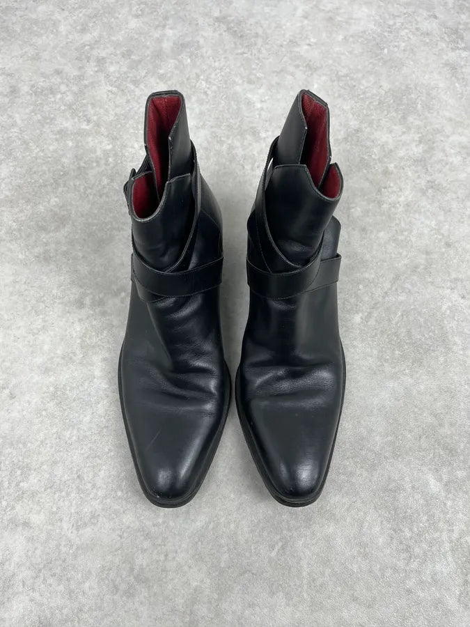 2000s Yves Saint Laurent Black Leather Boots PZOHvLu 1