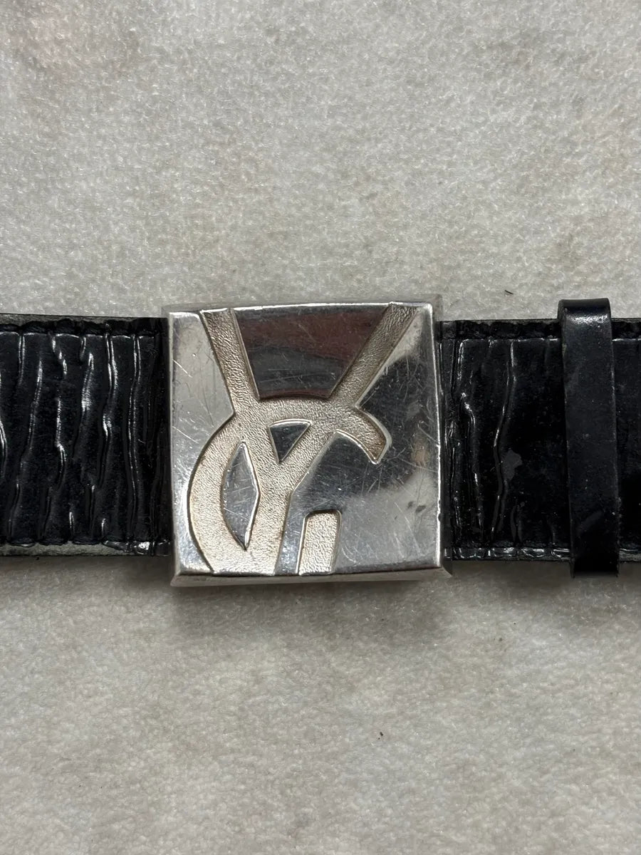 2000s Yves Saint Laurent Black Leather Bracelet xTdruqz 5