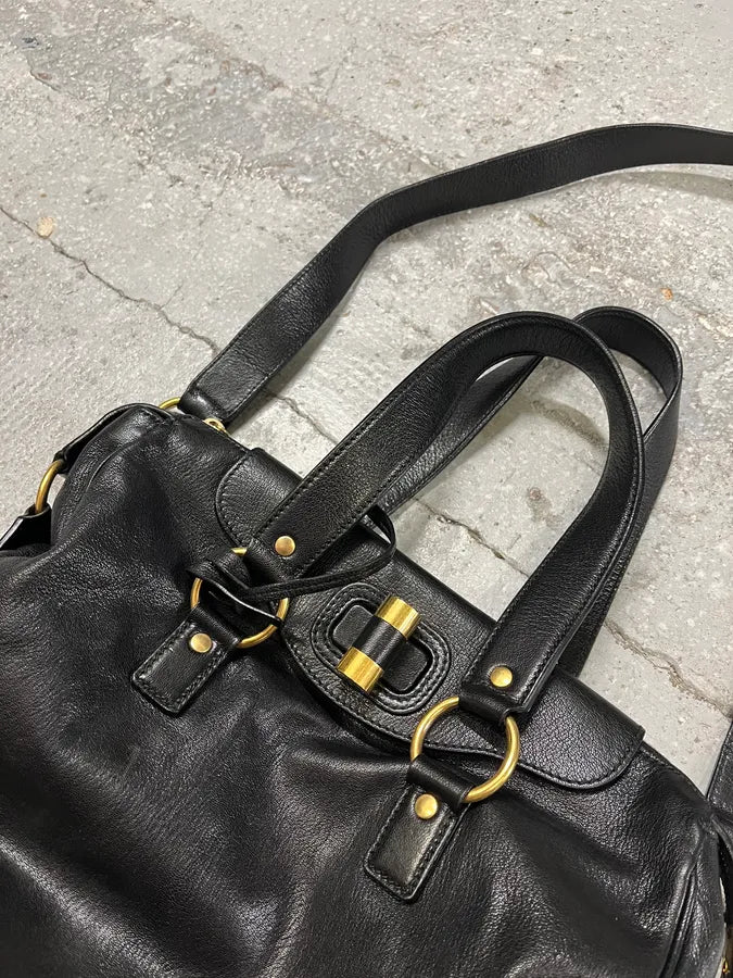 2000s Yves Saint Laurent Black Leather Muse Messenger Bag (OS) qGZNWxQ 3