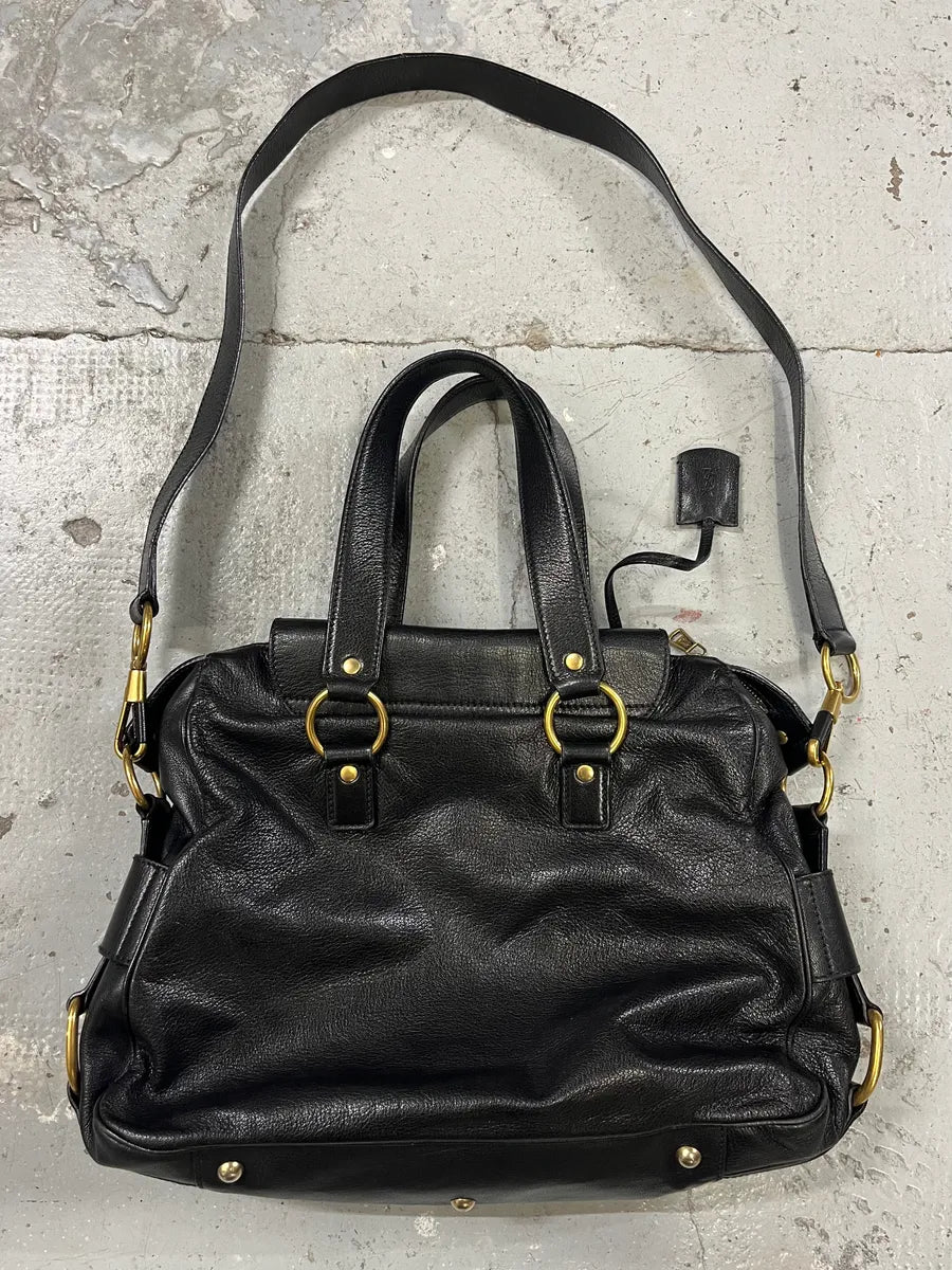 2000s Yves Saint Laurent Black Leather Muse Messenger Bag (OS) qGZNWxQ 6