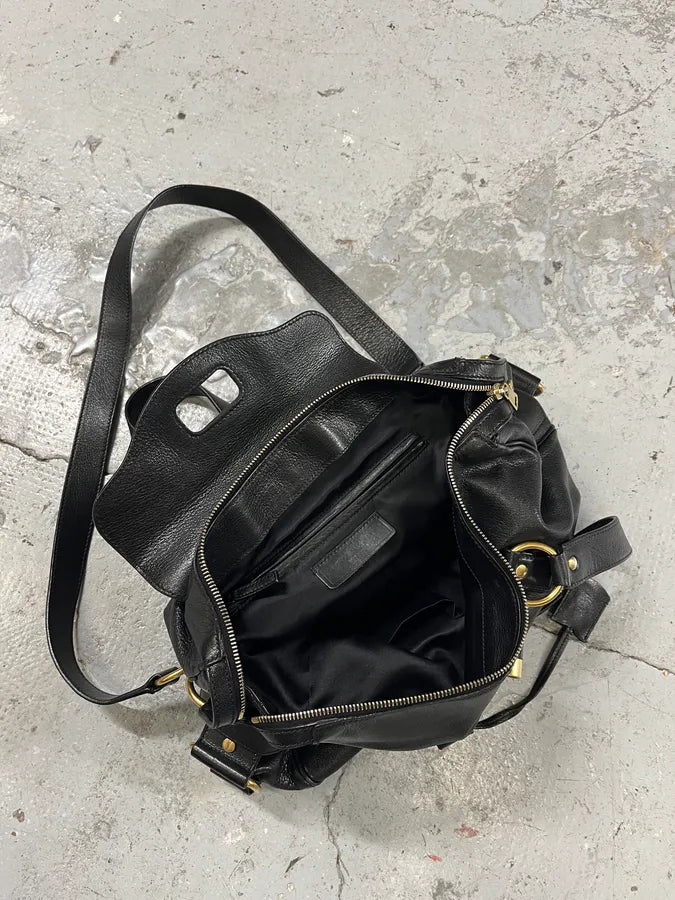 2000s Yves Saint Laurent Black Leather Muse Messenger Bag (OS) qGZNWxQ 9