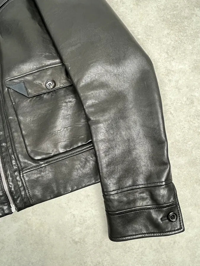 2000s Yves Saint Laurent Black Leather Premium Jacket hFTzVXb 8