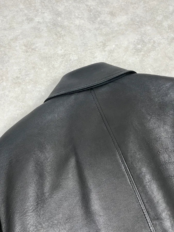 2000s Yves Saint Laurent Black Leather Premium Jacket hFTzVXb 6
