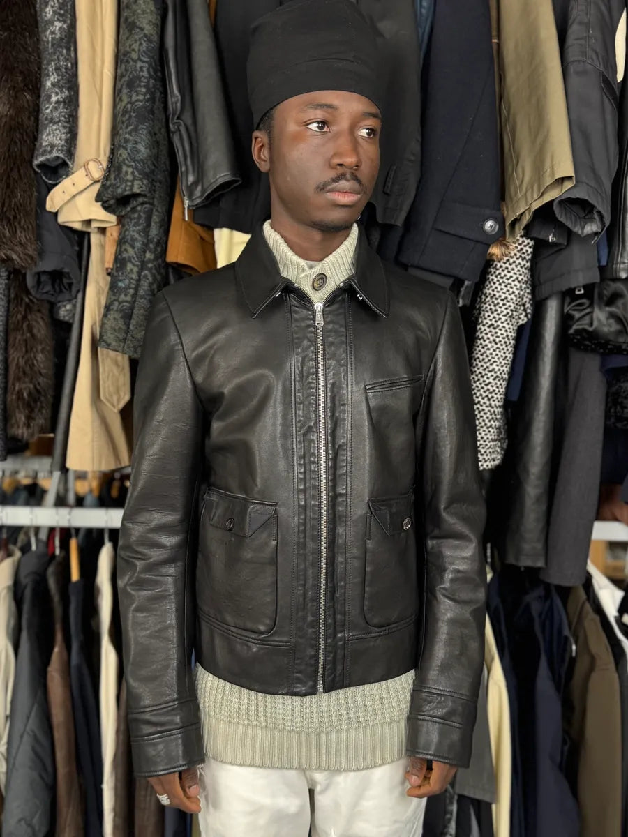 2000s Yves Saint Laurent Black Leather Premium Jacket hFTzVXb 1
