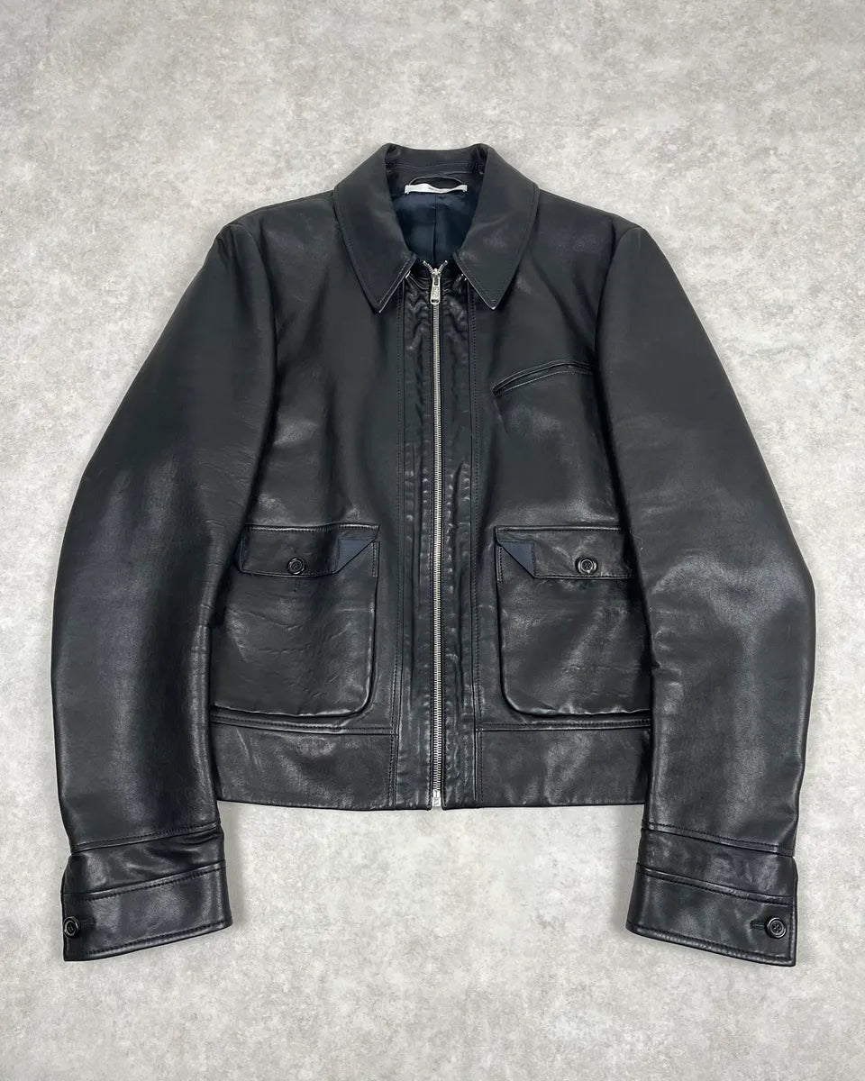 2000s Yves Saint Laurent Black Leather Premium Jacket hFTzVXb 0