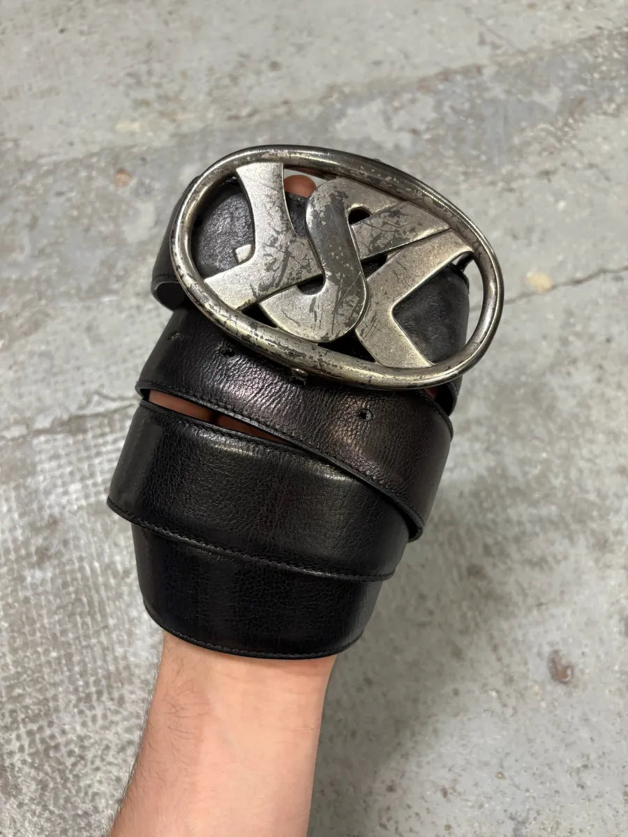 2000s Yves Saint Laurent Black Leather Premium YSL Belt lUWuLYh 6