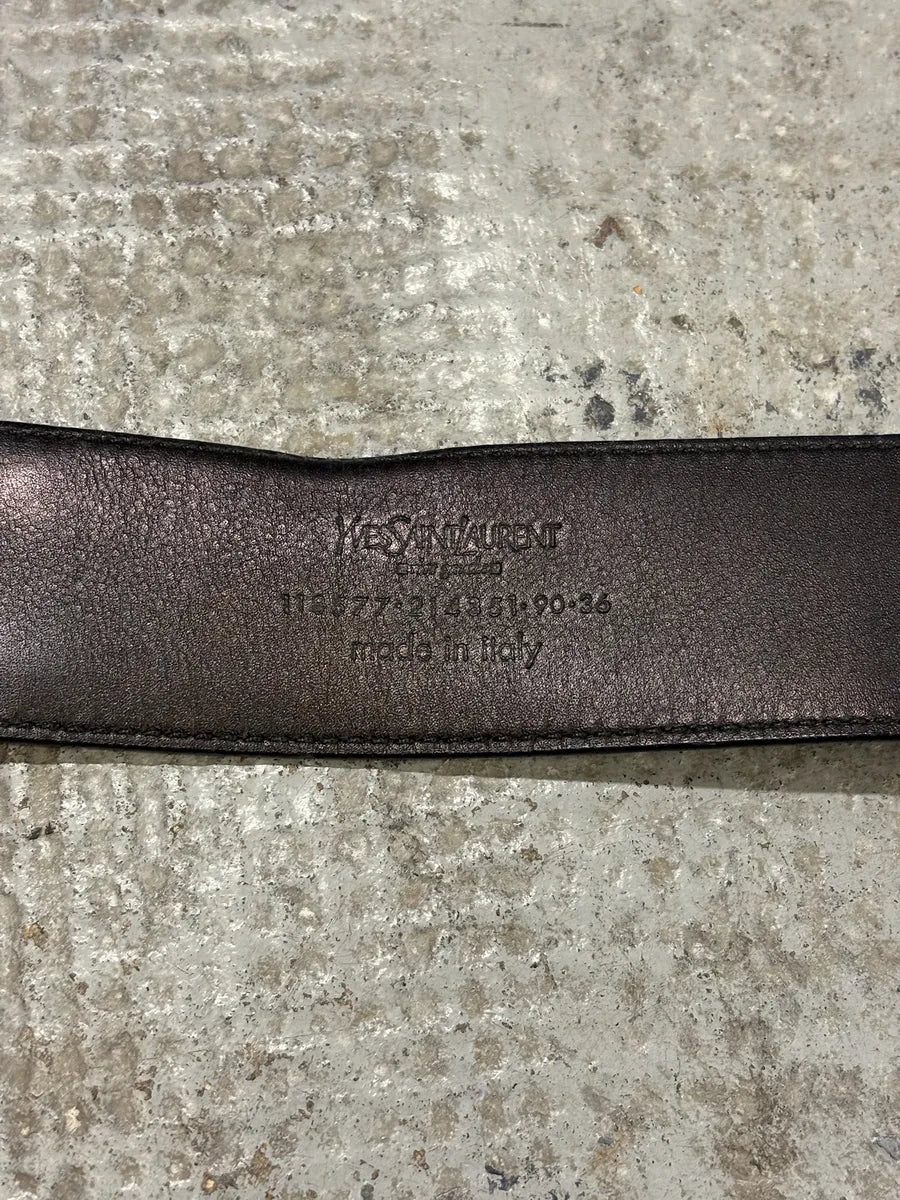 2000s Yves Saint Laurent Black Leather Premium YSL Belt lUWuLYh 7