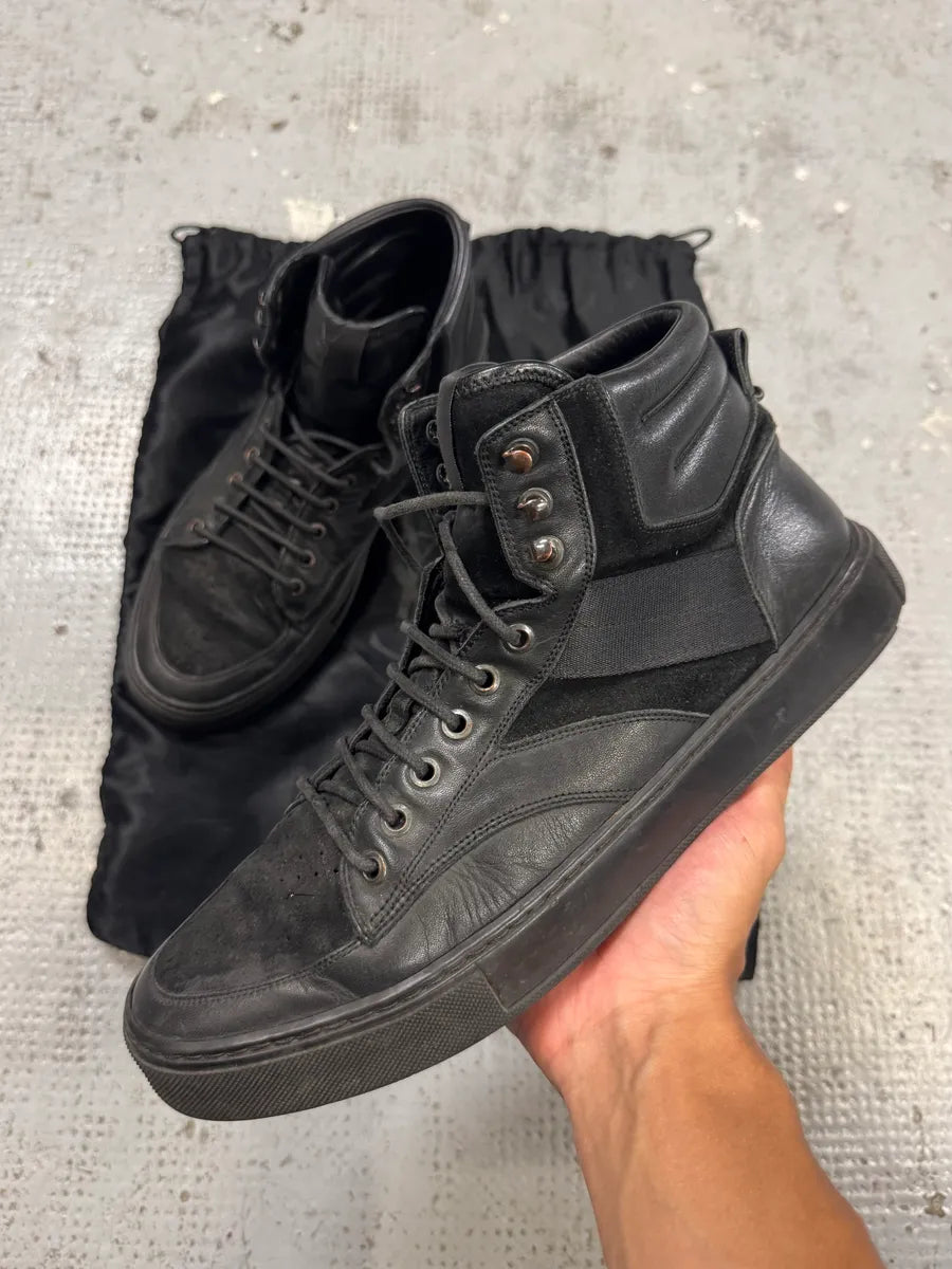 2000s Yves saint Laurent Black Leather Suede Sneakers vnqWOPW 0
