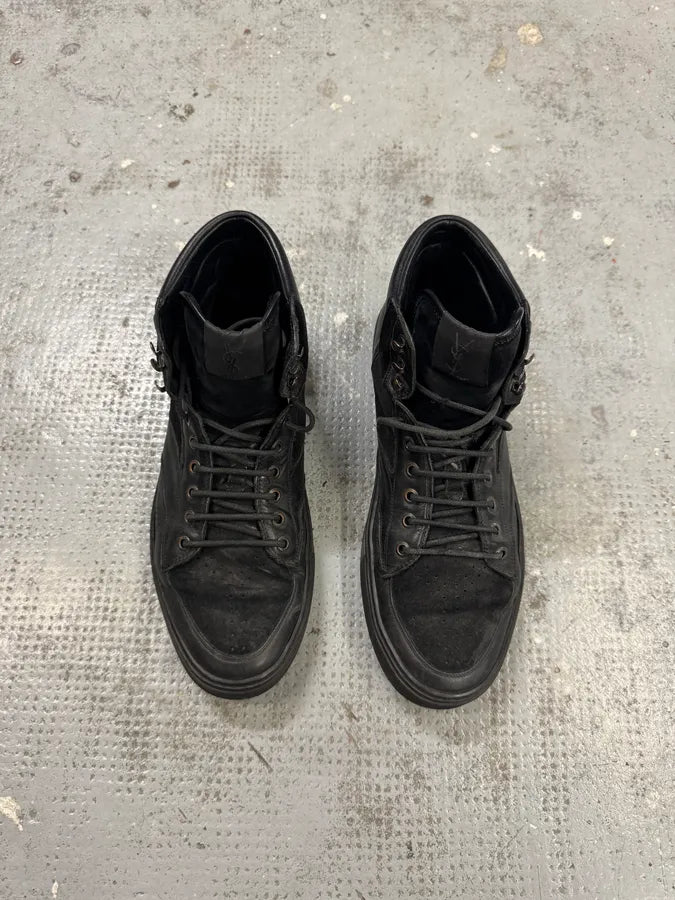 2000s Yves saint Laurent Black Leather Suede Sneakers vnqWOPW 2