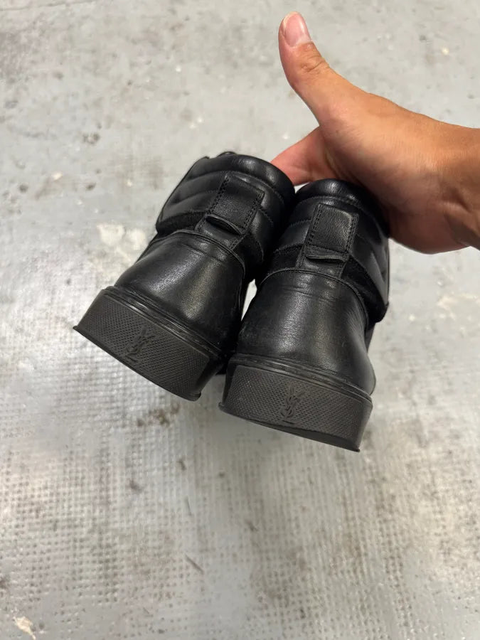 2000s Yves saint Laurent Black Leather Suede Sneakers vnqWOPW 3