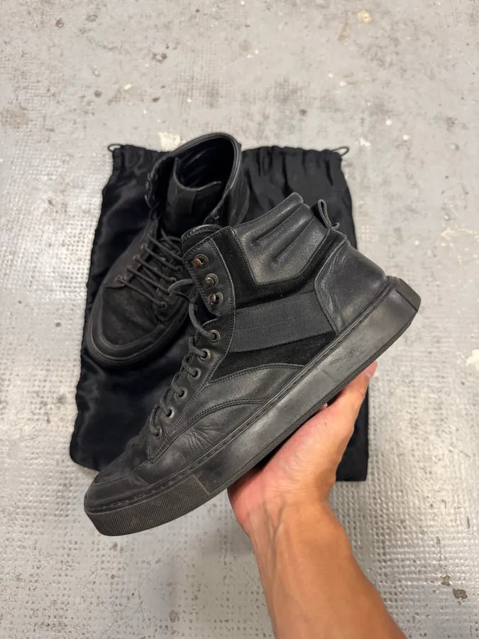 2000s Yves saint Laurent Black Leather Suede Sneakers vnqWOPW 4