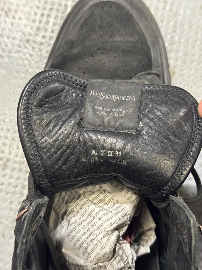2000s Yves saint Laurent Black Leather Suede Sneakers vnqWOPW 6