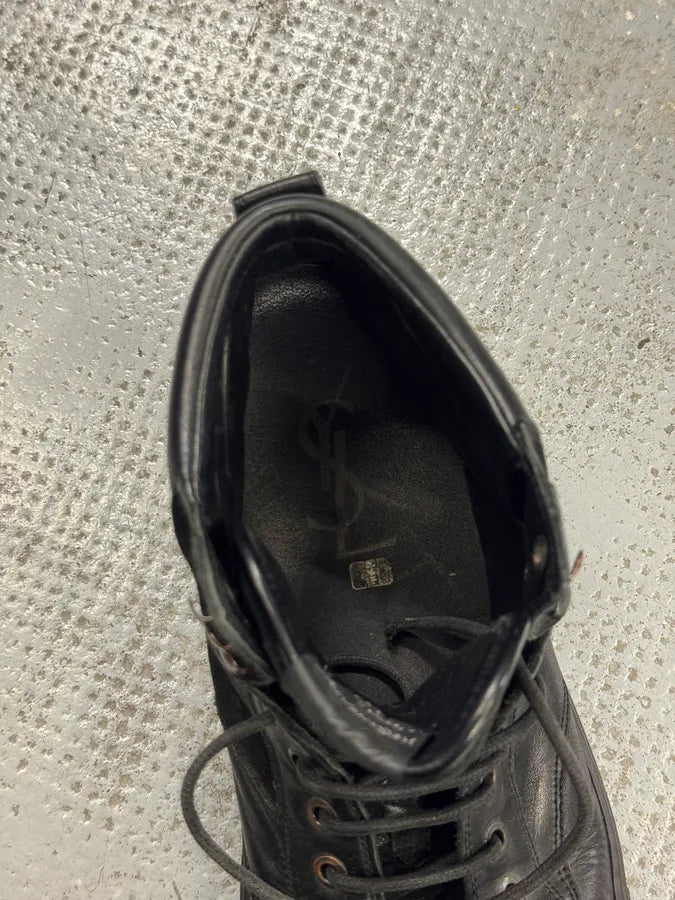 2000s Yves saint Laurent Black Leather Suede Sneakers vnqWOPW 8