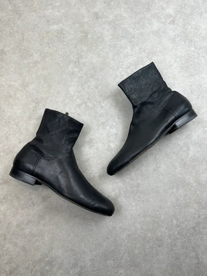 2000s Yves Saint Laurent Black Leather Zip Boots THjNKvz 1