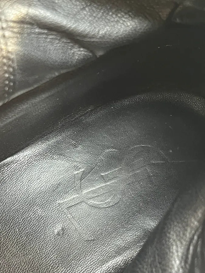 2000s Yves Saint Laurent Black Leather Zip Boots THjNKvz 10