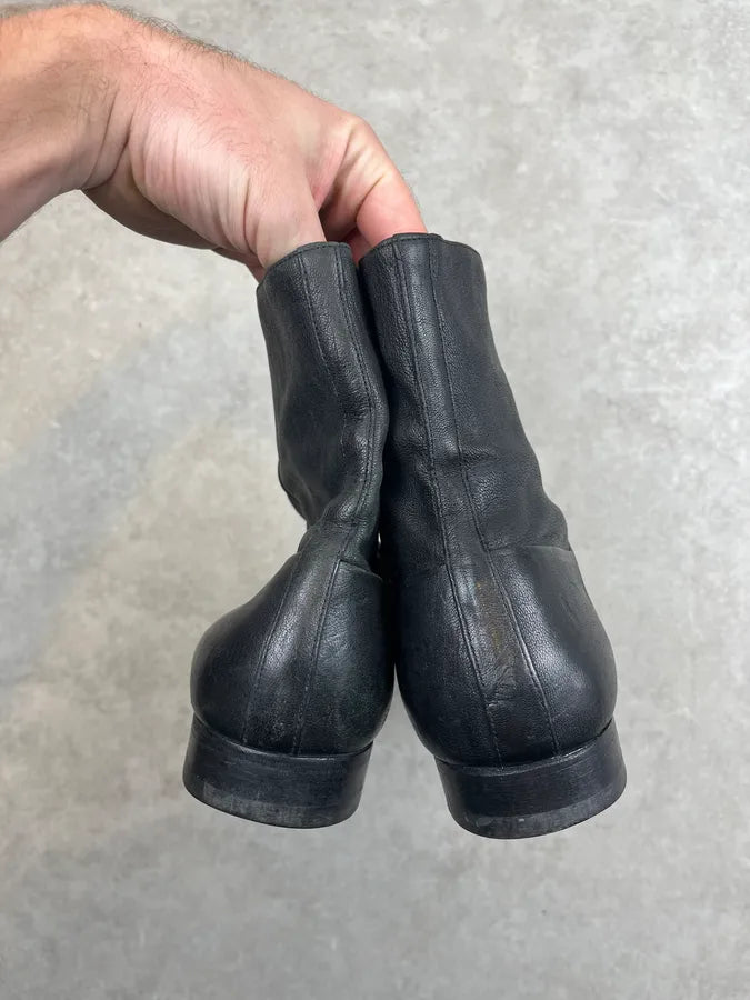2000s Yves Saint Laurent Black Leather Zip Boots THjNKvz 6