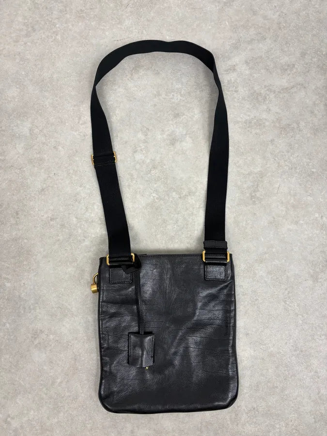 AW2002 Yves Saint Laurent Black Lock Crossbody Leather Bag TGKUkbx 5