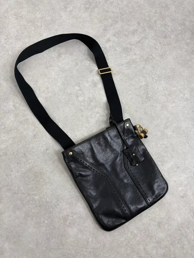 AW2002 Yves Saint Laurent Black Lock Crossbody Leather Bag TGKUkbx 3