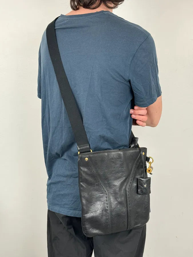 AW2002 Yves Saint Laurent Black Lock Crossbody Leather Bag TGKUkbx 2