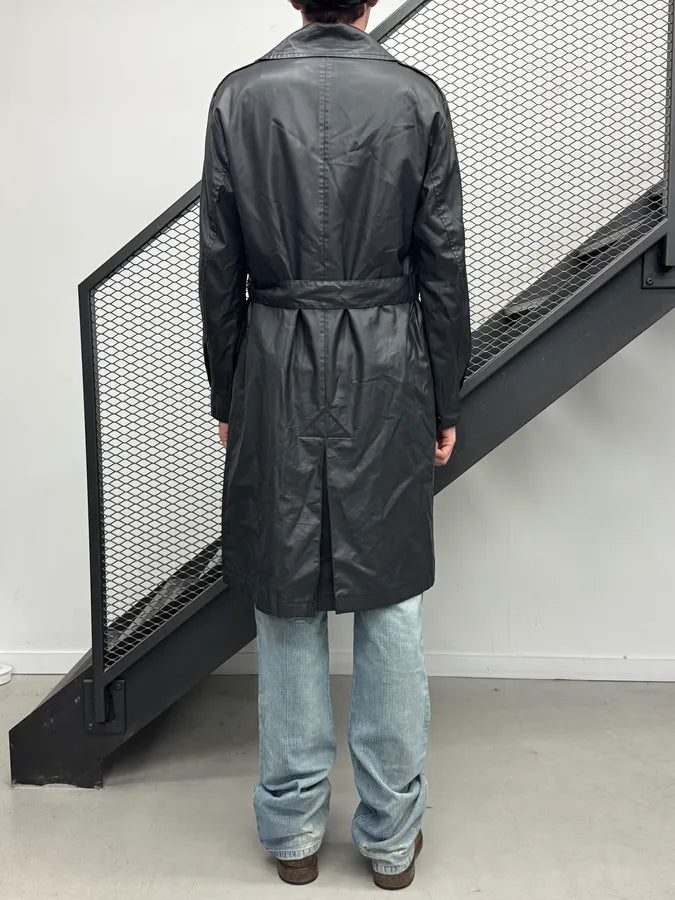 AW2007 Yves Saint Laurent Black Long Trench Coat FQOAWpS 2