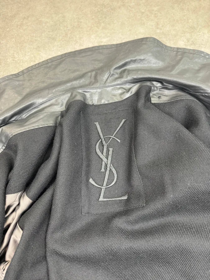 AW2007 Yves Saint Laurent Black Long Trench Coat FQOAWpS 7