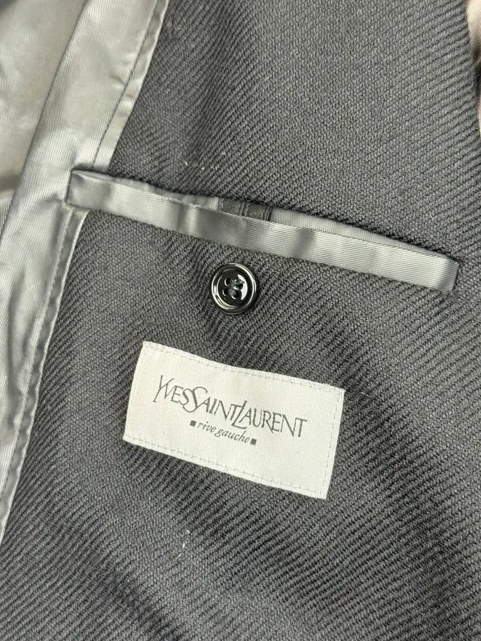 AW2007 Yves Saint Laurent Black Long Trench Coat FQOAWpS 9
