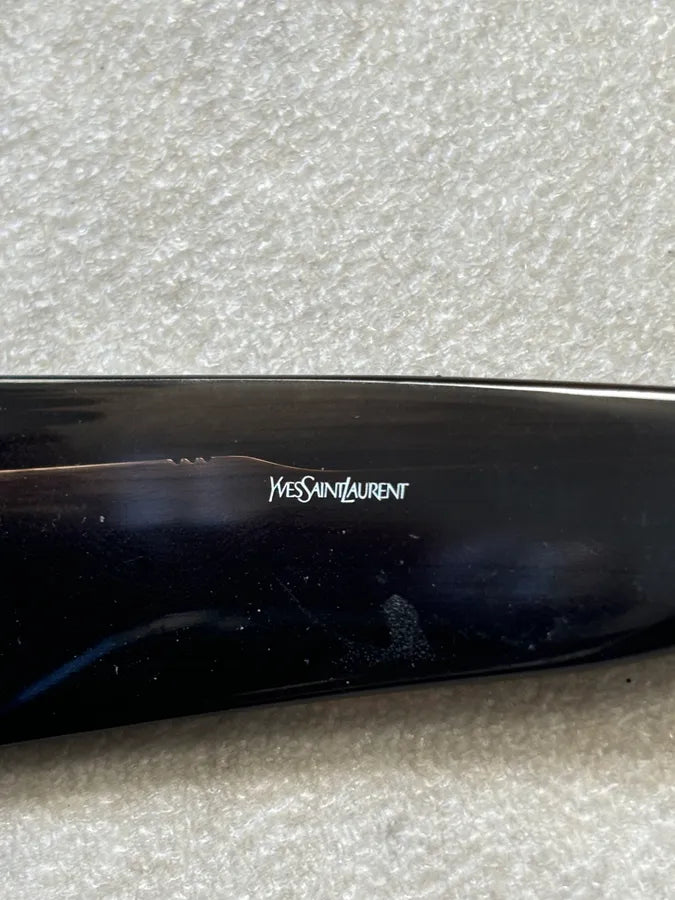 2000s Yves Saint Laurent Black Metal Shield Sunglasses VOyJmBM 11
