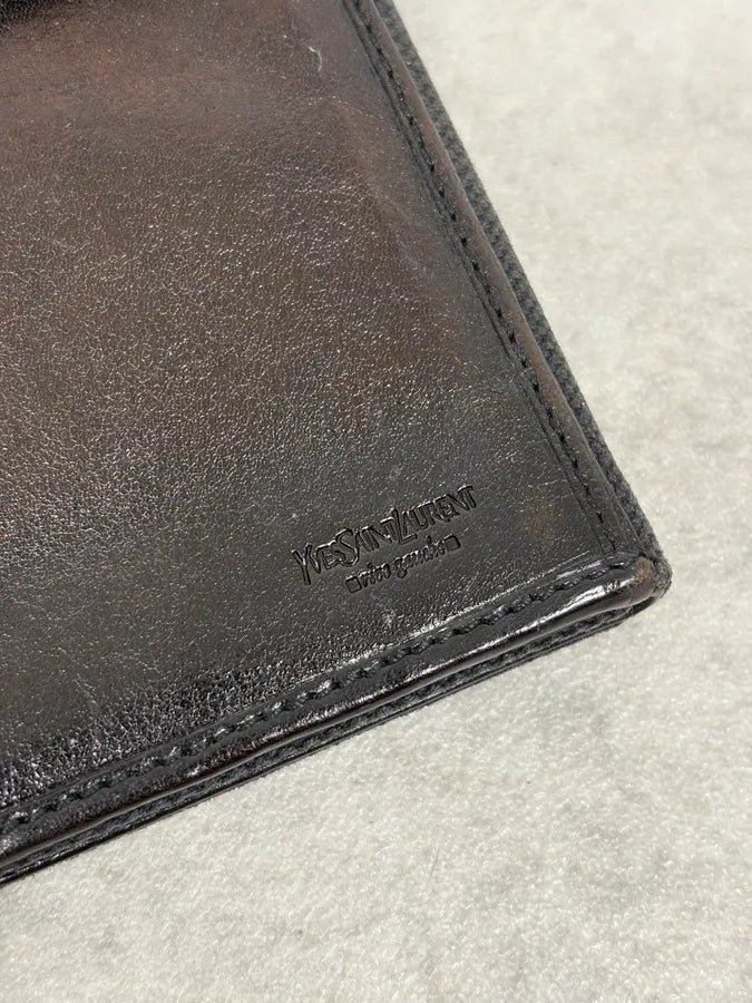 2000s Yves Saint Laurent Black Mombasa Canva Wallet TItfKHL 6