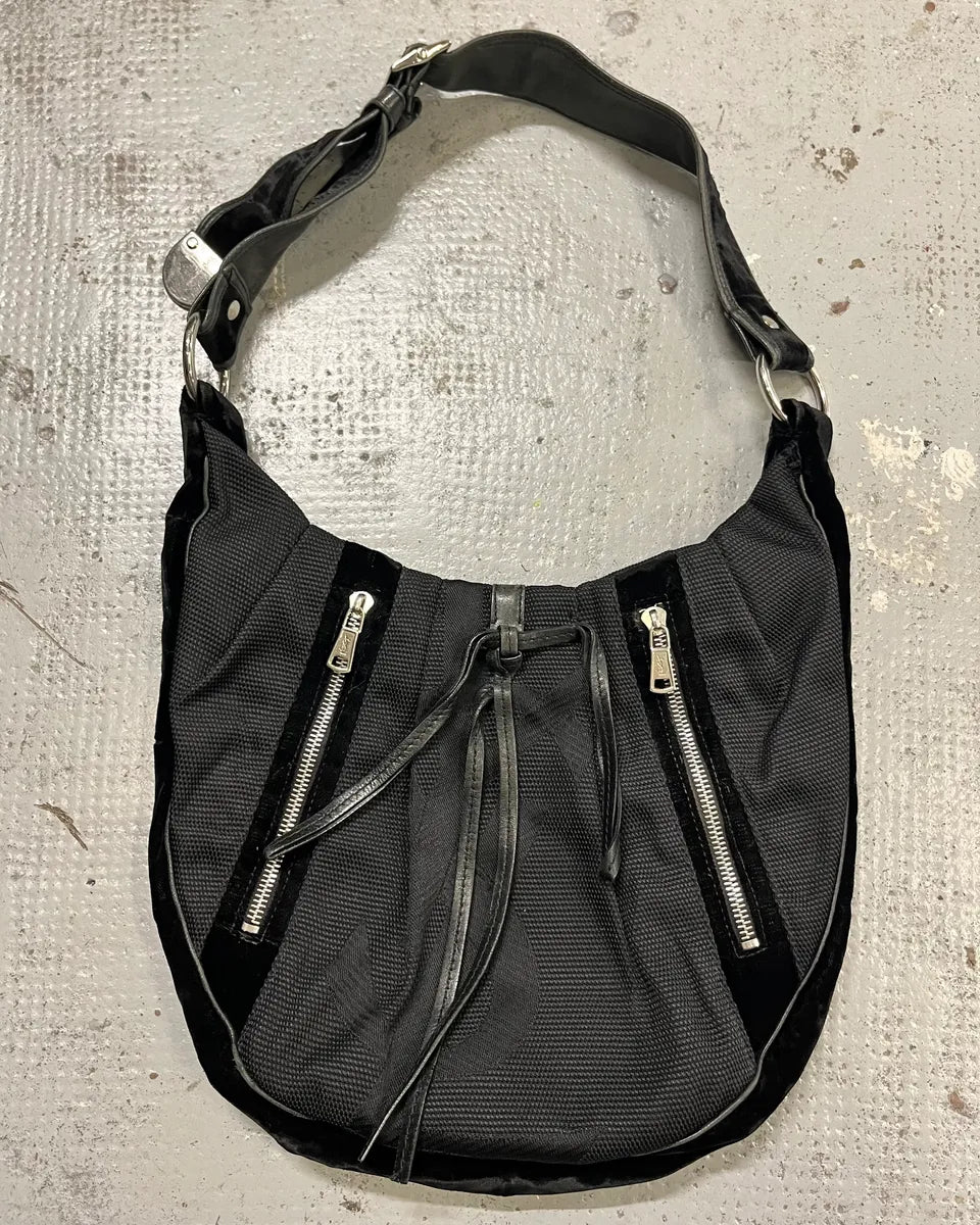 2000s Yves Saint Laurent Black Multi-Zip Shoulder Bag nmoMjXC 0