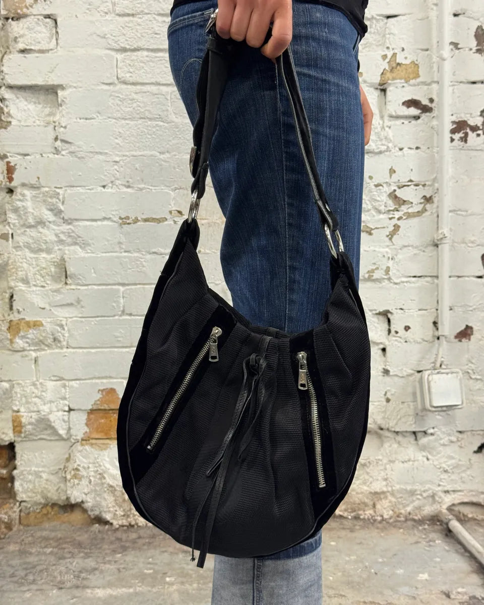 2000s Yves Saint Laurent Black Multi-Zip Shoulder Bag nmoMjXC 2