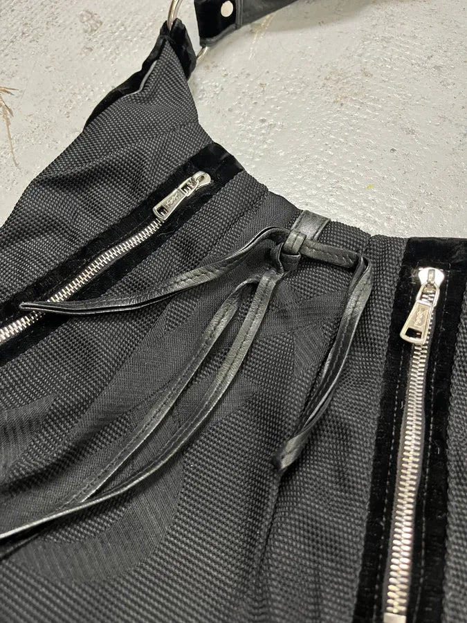 2000s Yves Saint Laurent Black Multi-Zip Shoulder Bag nmoMjXC 3