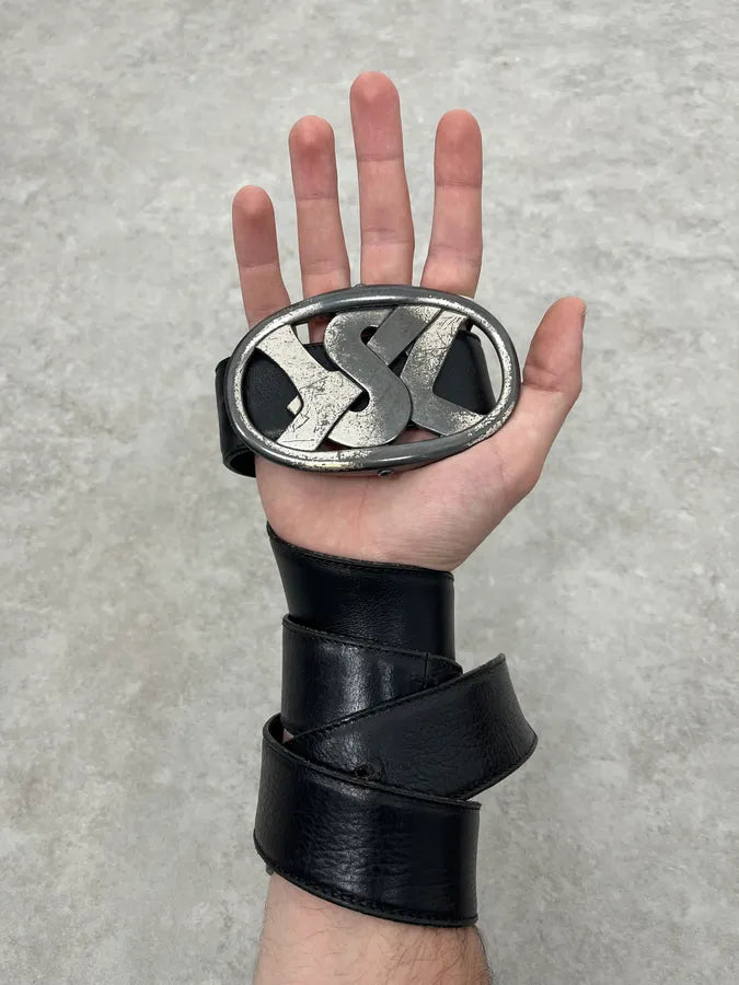 2000s Yves Saint Laurent Black Propaganda Leather Belt iCmvobz 0