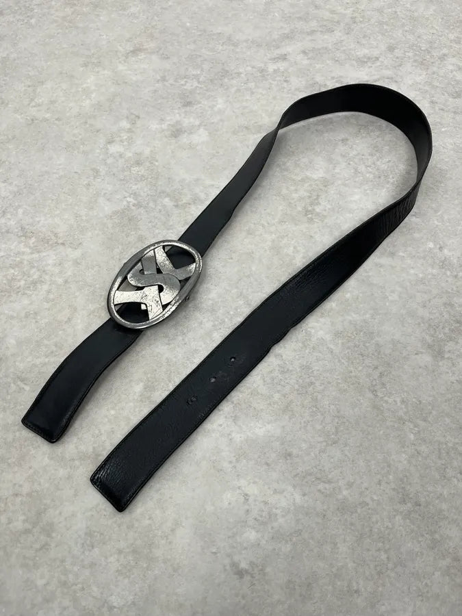 2000s Yves Saint Laurent Black Propaganda Leather Belt iCmvobz 2