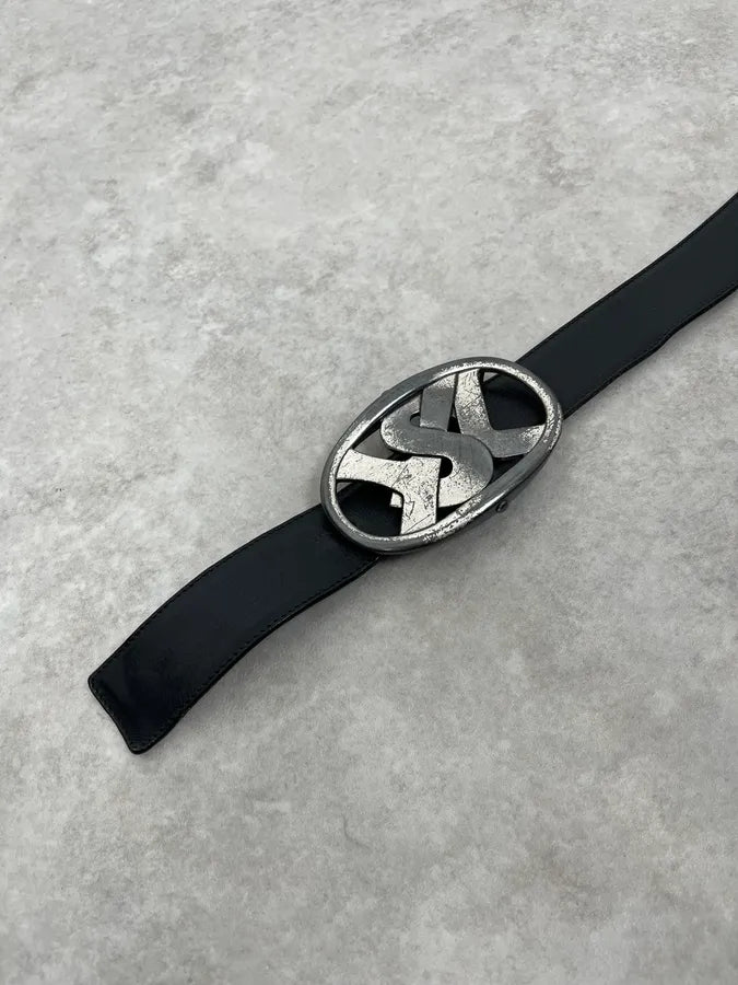 2000s Yves Saint Laurent Black Propaganda Leather Belt iCmvobz 4