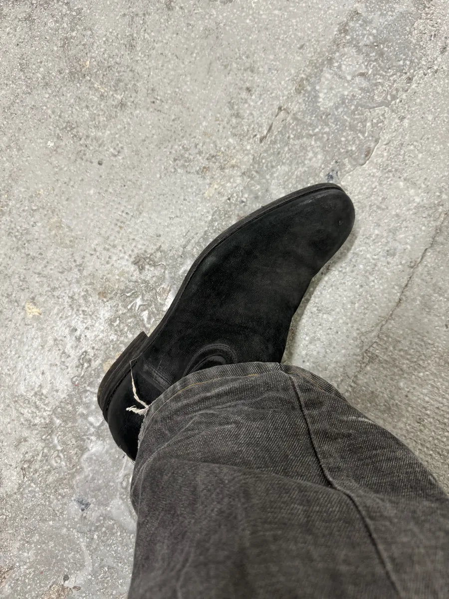 2000s Yves Saint Laurent Black Suede Leather Boots (44.5eu/us10.5) 1