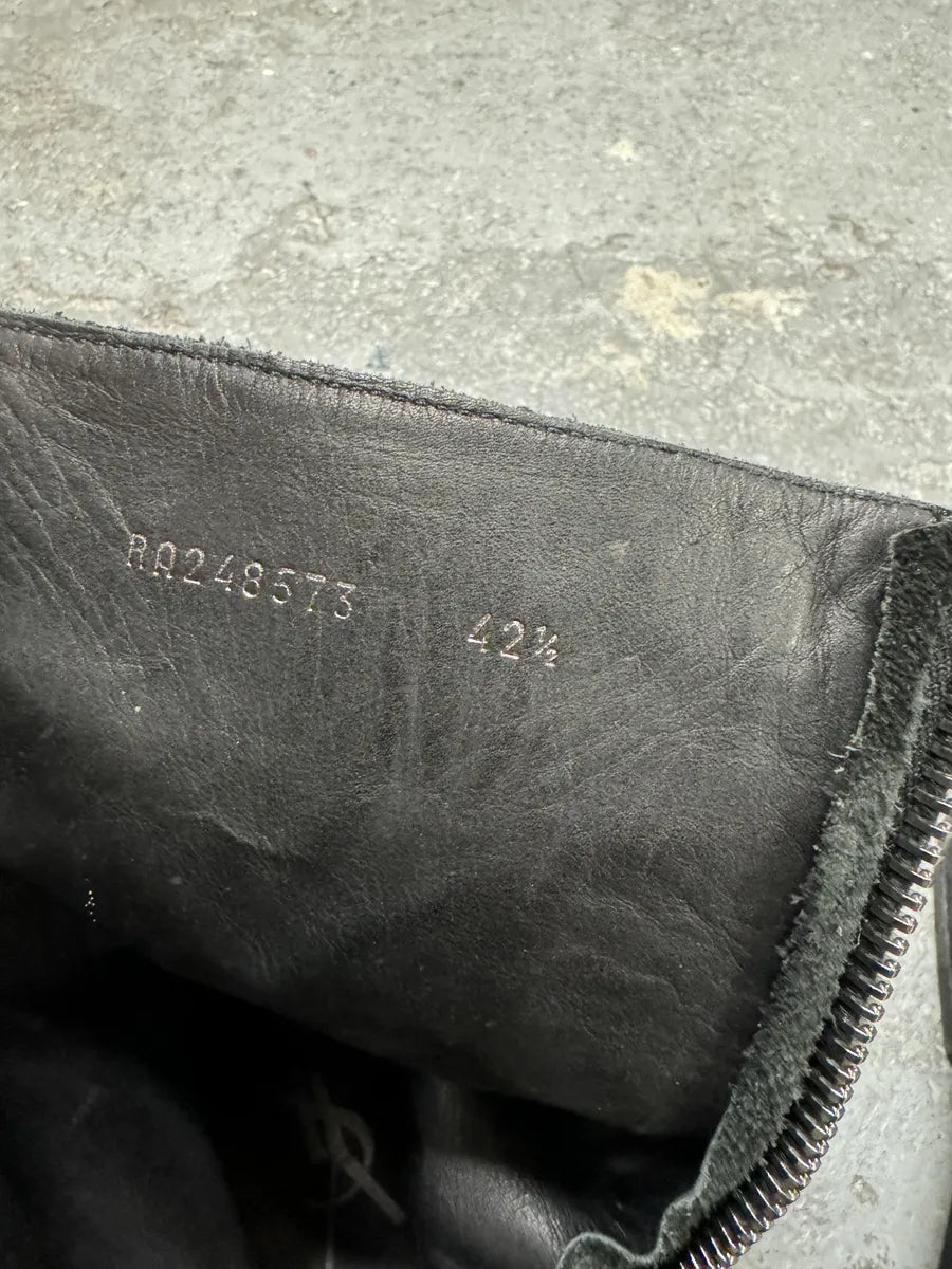 2000s Yves Saint Laurent Black Suede Leather Boots (44.5eu/us10.5) 5